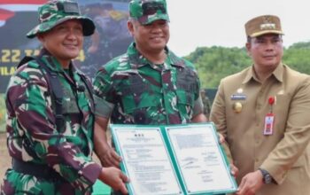 Wakasad Sebut Program TMMD Ke-122 Di Desa Kerta Bhuana Sebagai Wujud Kolaborasi Lintas Sektor