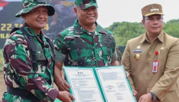 Wakasad Sebut Program TMMD Ke-122 Di Desa Kerta Bhuana Sebagai Wujud Kolaborasi Lintas Sektor